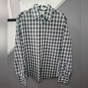 J Crew Shirt Mens Large Plaid Classic Fit Long Sleeve Button Down 100% Cotton